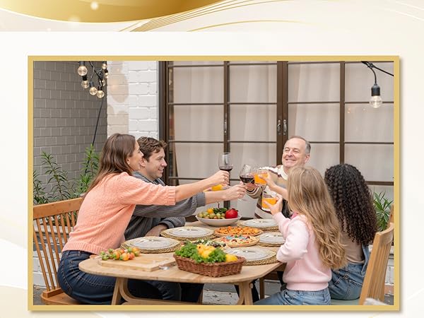 clear and gold plastic plates