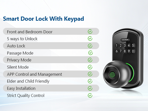 door knob with fingerprint lock