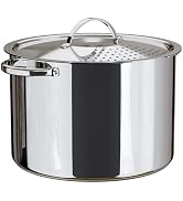Stainless Steel Pasta Pot with Strainer Lid - 5.5 Quart Large Spaghetti Pot - Twist & Lock for Ea...