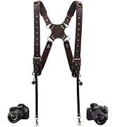 4J LEDR Camera Harness for 2 Cameras Small Size,Dual Shoulder Leather Camera Strap,Double Leather...