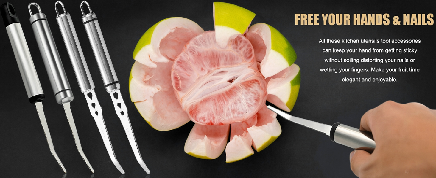 grapefruit spoon knife orange peeler tool stainless steel fork fuit knife