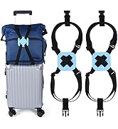 XINRUI 2 Pack Luggage Straps, Adjustable Suitcase Belt Portable Travel Straps Elastic Airport Tra...