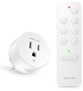 ELECTOP Remote Control Outlet, 15A/1500W Wireless Outlet Power Switch with Countdown Function, No...