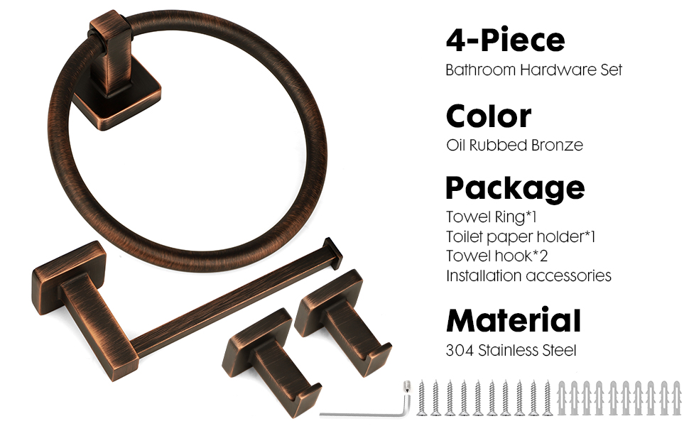 Oil Rubbed Bronze towel holder set for bathroom