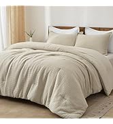 PHF Ultra Soft Waffle Weave Comforter Set Queen Size, 3 Pieces Lightweight Breathable Comfy Beddi...