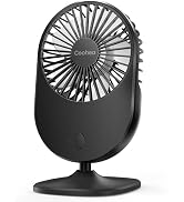 Coohea Desk Fan, Small & Quiet, USB Powered Table Fan, Rechargeable Battery Operated Fan, 3 Wind ...