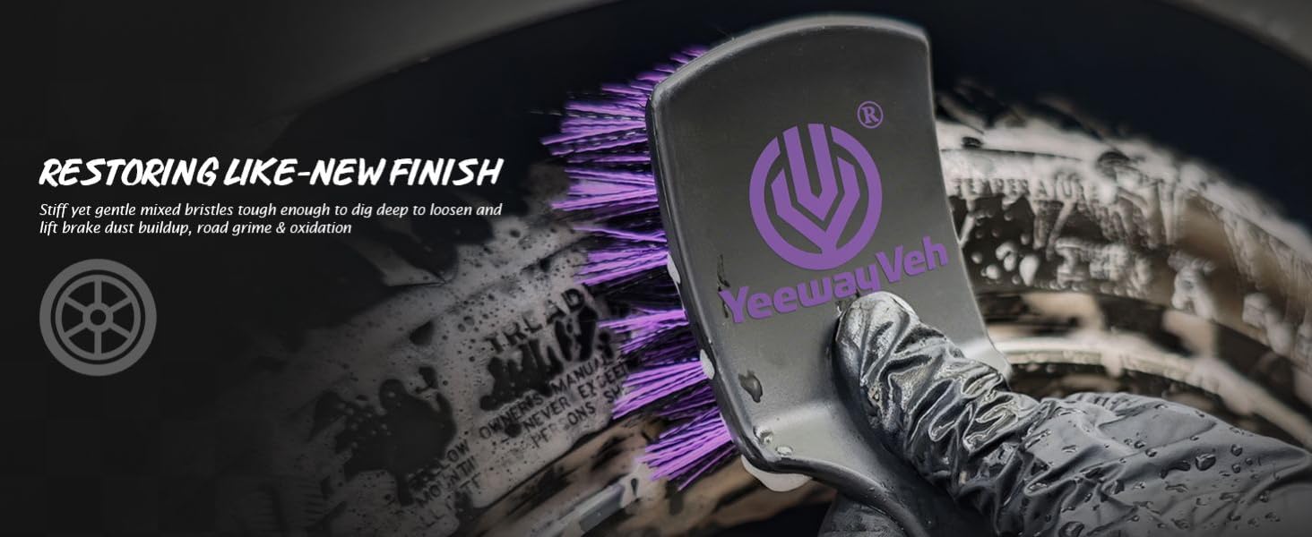 Tire brush help restore black finish
