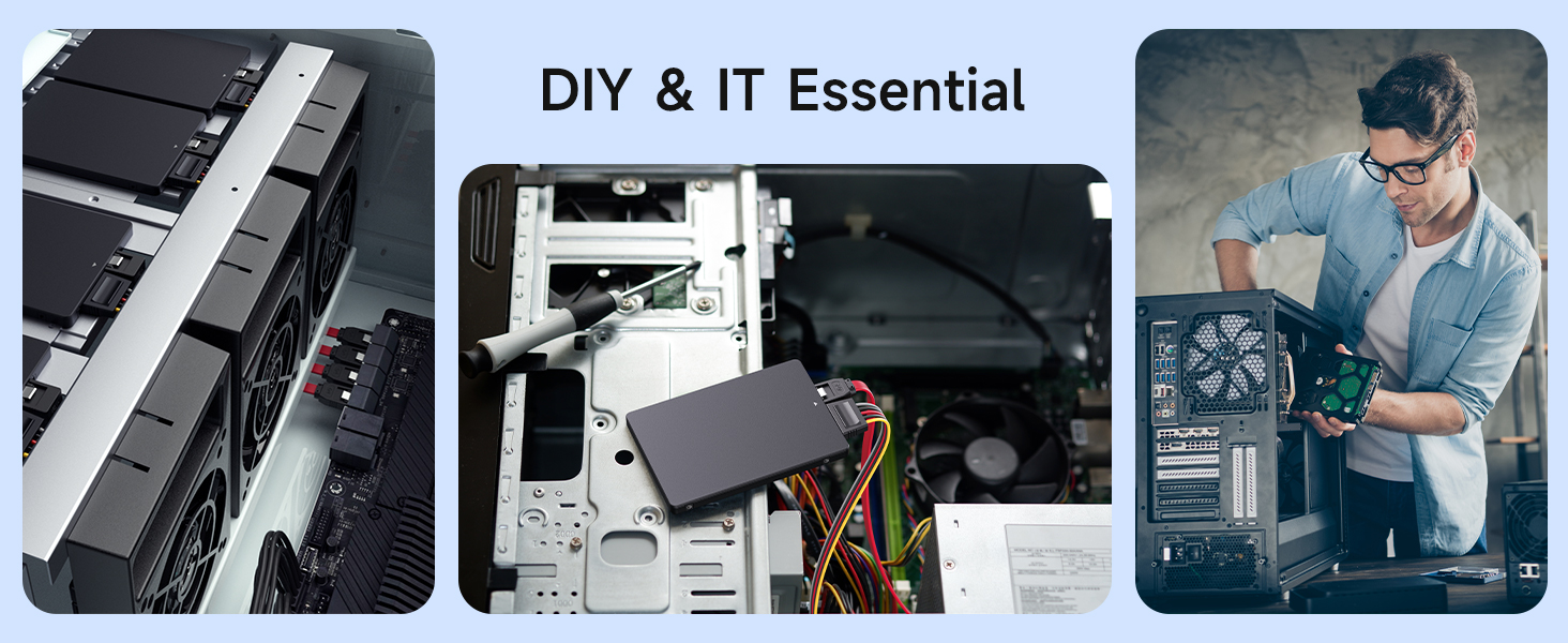 sata 6gbps cable with flexible design and 3 reusable cable ties for cable management