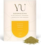 Yu Tea Organic Genmaicha Green Tea Powder, Instant Packets | Japanese Green Tea & Roasted Brown R...