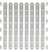8 Pack 10 Inch Straight Flat Brace, Stainless Steel Flat Mending Plates, Heavy Duty Repair Bracke...