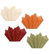NICROLANDEE Fall Gift Tissue Paper - 24 Sheet Fall Orange Tissue Wrapping Paper for Thanksgiving ...