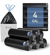 kaylowe Small Trash Bags 4 Gallon Drawstring Garbage Bags Portable PE Trash Bag 5 Rolls 75 Count ...