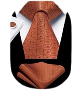 HISDERN Mens Tie Set Classic Woven Ties and Pocket Square Cufflinks Set Formal Business Wedding N...