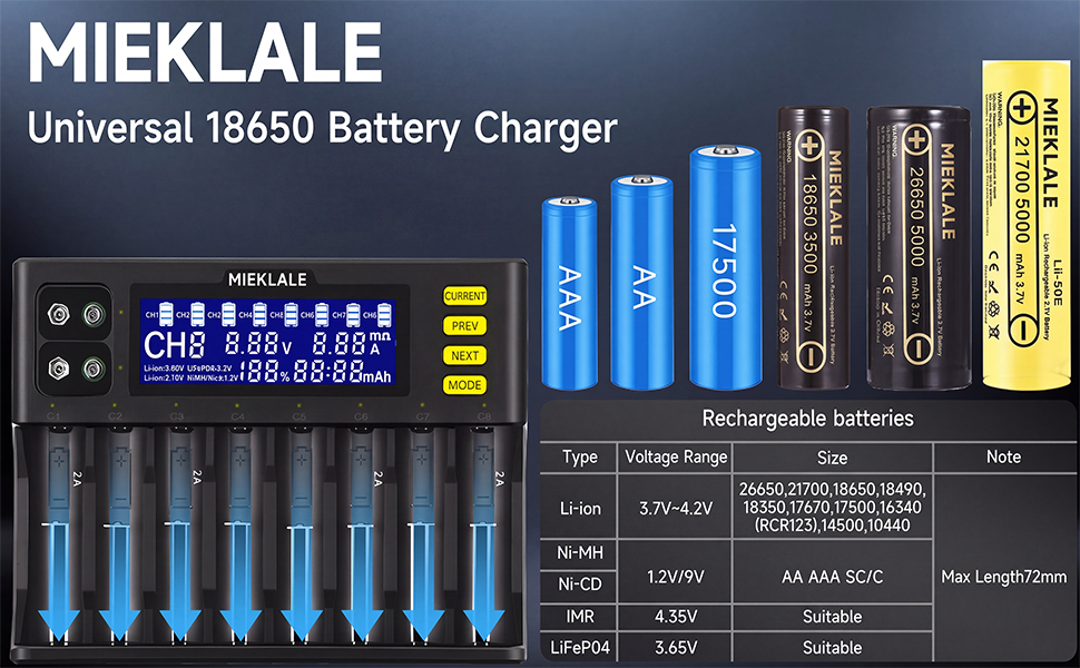 battery charger universal battery charger lithium AA AAA Test capacity battery charger