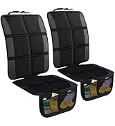 Car Seat Protector, 2 Pack Large Car Seat Protectors for Child Baby Car Seat with Organizer Pocke...