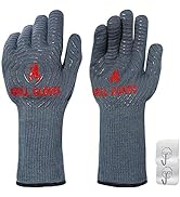 QUWIN BBQ Gloves, Oven Gloves 1472? Extreme Heat Resistant, Grilling Gloves Silicone Non-Slip Ove...