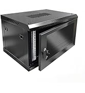 6U Wall Mount Server Cabinet - Heavy Duty Network Rack Enclosure with Cooling Fan, Locking Vented...