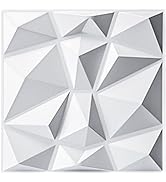 Art3d Decorative 3D Wall Panels in Diamond Design, 12"x12" Matt White (33 Pack)