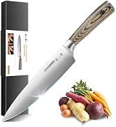 ZHANG XIAO QUAN Chef Knife, 8 Inch 1.4116 German Steel Sharp Kitchen Knife with Pakkawood Handle,...