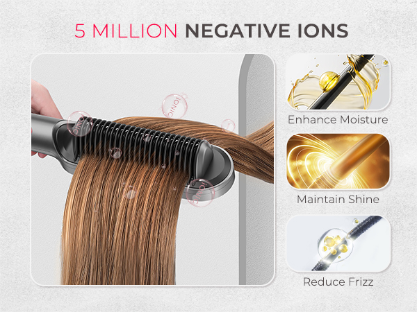 TYMO straightener comb with 5 million negative ions anti-frizz moisturizing hair care