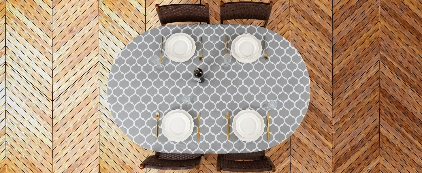 Oval Fitted Vinyl Tablecloth