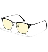 ZanyLen Blue Blocker Glasses for Men Metal Browline Computer Gaming Glasses Filter Blue Ray