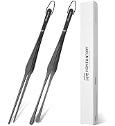Homfuntory Galaxy Grip Series 2 Pcs 12-Inch Tweezer Tongs, Stainless Steel Kitchen & Cooking Tong...