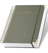 ALKALO Spiral Notebook Journal, 328 Pages Linen Hardcover College Ruled Notebook, Lined Thick Jou...