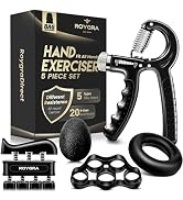 roygra Hand Grip Strengthener, Adjustable Grip Strength Trainer with 4 Exercise Tools - Set of 5