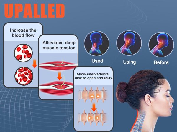Heated Neck Stretcher for Neck Pain Relief,2000mAh Rechargeable Cervical Traction Device
