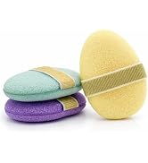 Facial Sponges for Cleansing, Exfoliating Face Sponge with Upgraded Elastic Strap, Reusable Makeu...