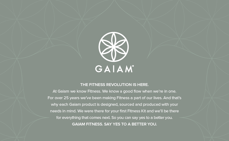 Gaiam brand mission statement background highlighting commitment to fitness wellness and innovation