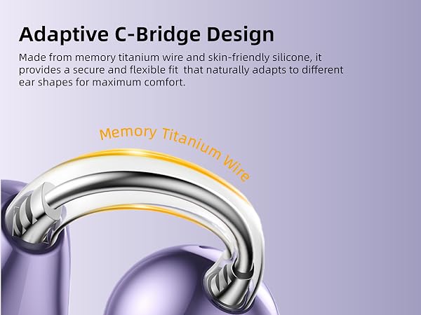 Made from memory titanium wire and skin-friendly silicone, adapts to different ear shapes