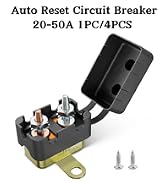 RED WOLF DC 6V-50V Automatic Reset Circuit Breaker #10-32 Stud Bolt Type Circuit Breaker with Met...