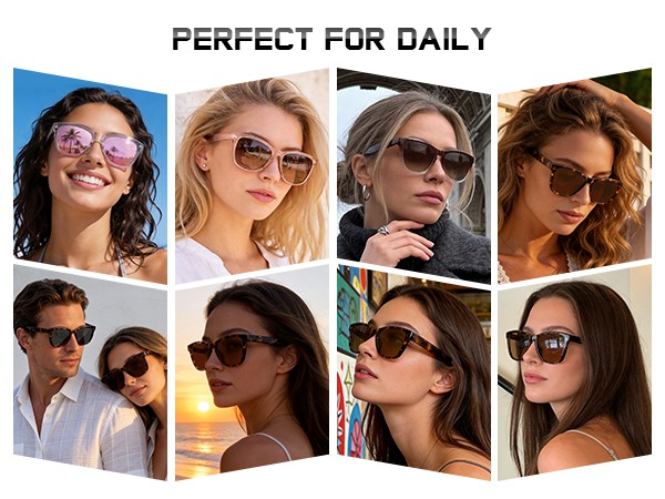 Sunglasses Womens Polarized Sunglasses for Women Trendy Designer Mirrored UV400 Protection