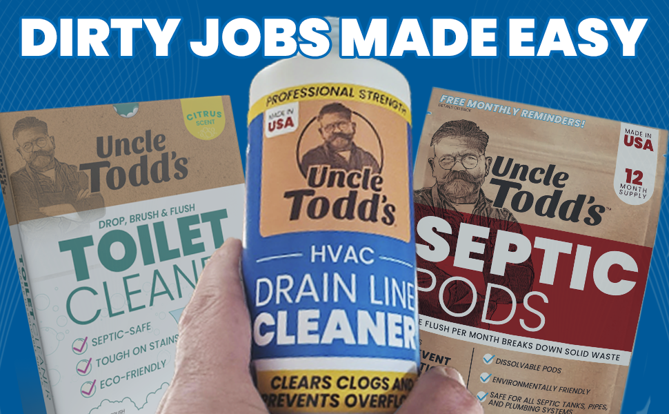 Uncle Todd's, Cleaning, Cleaner, HVAC, AC, condensation drain line,Dirty, Jobs made easy,