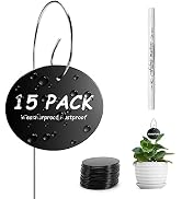 Wanapure 15PCS Iron Metal Oval Shaped Plant Tags Plant Labels with White Marker Pen Labels, Weath...