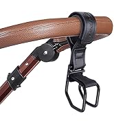 Vigorport Baby Stroller Hooks for Hanging Diaper Bags, Genuine Leather Stroller Organizer Clip fo...