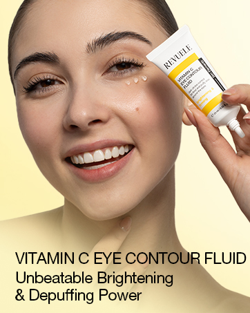 Woman holding Revuele eye contour fluid