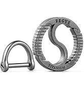 TISUR Titanium Round Carabiner Clip,Spring Hook Key Ring,Small Keychain Carabiner,with D-Ring for...