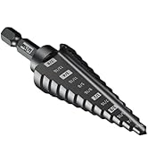 LABEAR 3/16 to 7/8 Inch HSS Step Drill Bit for Metal, Plastic, Wood, Aluminum, Heavy Duty Unibit ...