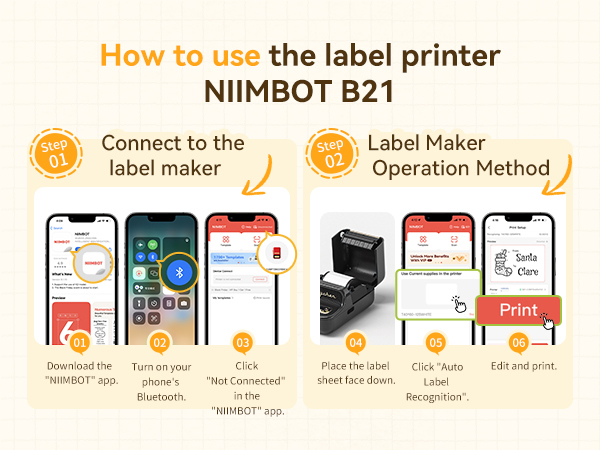 easy to use b21 label maker with NIIMBOT APP