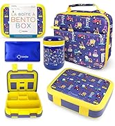 Bento Box with Thermo, Insulated Lunch Bag, & Ice Pack Set for Kids or Toddlers. Stainless Steel ...