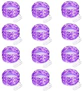 12 Pack Purple Halloween Lights Battery Operated String Lights 7 Feet 20 Led Fairy Lights Waterpr...