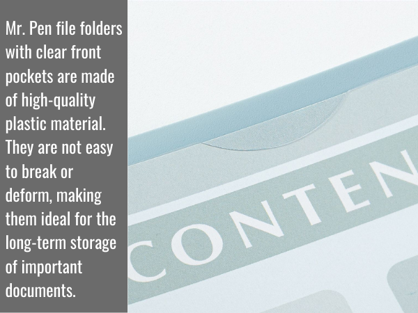 Mr. Pen- Plastic Folders with Clear Front Pocket