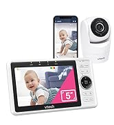 VTech Upgraded Smart WiFi Baby Monitor, 1080p FHD Camera and 5" HD IPS Display, Free App with Mot...