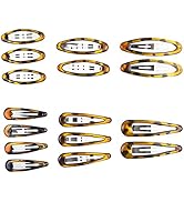 16pcs Snap Hair Clips, Classic Tortoise Hair Clip, Vintage Hairpin Accessories for Women Girls, M...