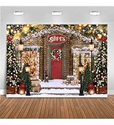 Mocsicka Winter Christmas Photography Backdrop Xmas Gifts Storefront Cottage Christmas Party Deco...