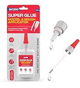GH1200 (2-in-1) Super Glue with Brush Applicator & Nozzle, Mess Free Superglue Brush, Instant Glu...