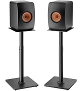 22”-32“ Speaker Stand Pair for Surround Sound,Holds 55 LBS,Wooden Base | Cable Management, 11.8 i...